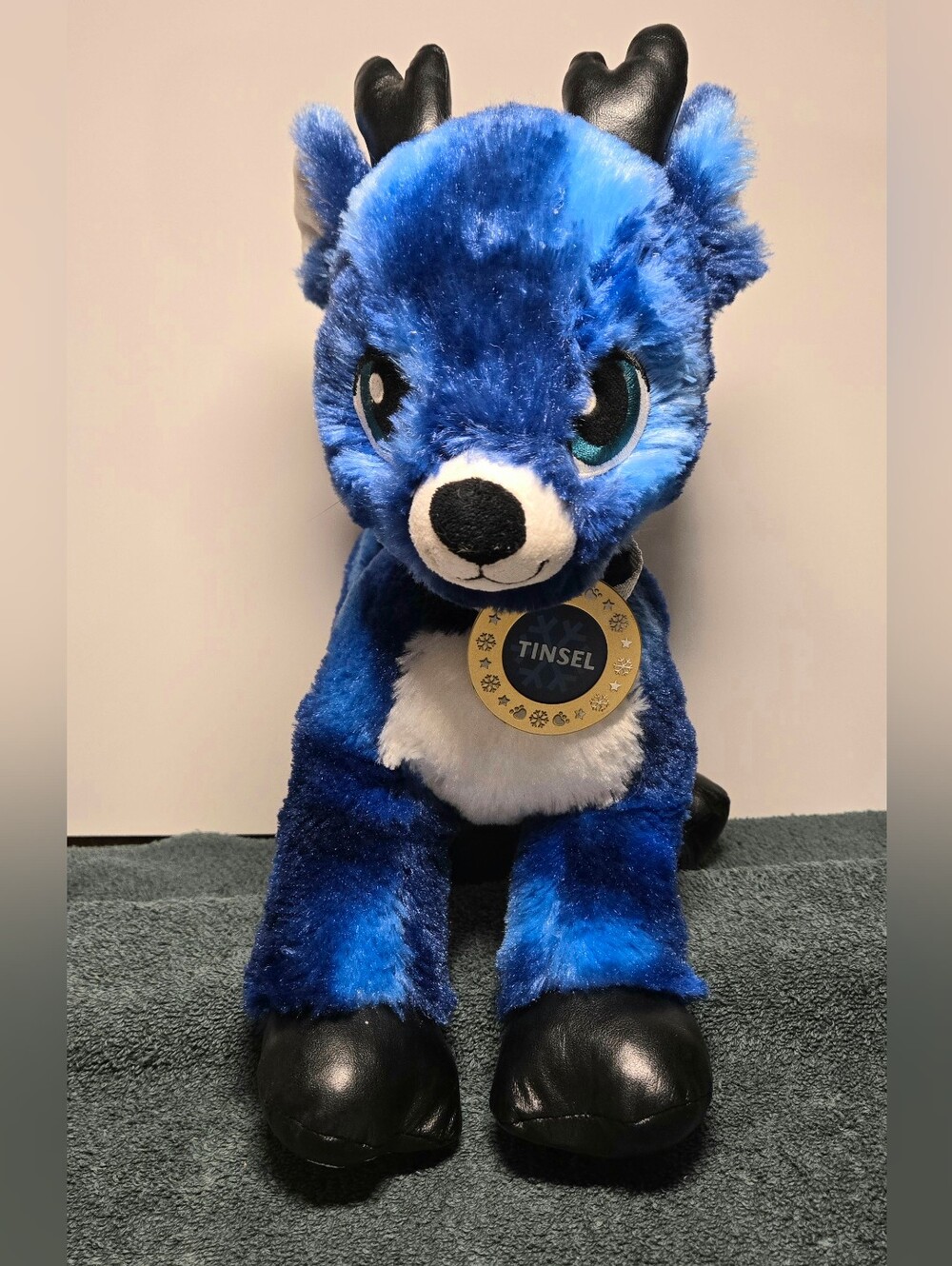 Build-A-Bear Tinsel Reindeer 2017 Blue Plush Original Tags